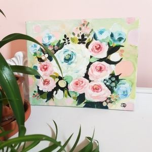 Original acrylic modern floral painting....